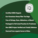 Load image into Gallery viewer, FGO Organic Green Tea, 20 Count Eco-Conscious Tea Bags, Caffeinated, Resealable Pouch, Packaging May Vary (Pack of 1)