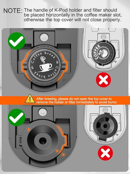 Single Serve Coffee Maker for K-Cup and Ground Coffee, Fast Brew, 6-12 oz Brew Sizes One Cup Coffee Machine Fits 5.5" Mugs, One-Button Small Coffee Maker with Descaling Reminder,Grey