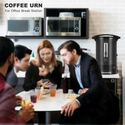 Coffee Maker 100 Cup Commercial Coffee Urn,Hot water/beverage Machine and Drink Dispenser-Premium 304 Double-Wall Stainless Steel Electric Percolator Coffee pot,Keep Warm for Hours,Matte Black