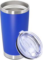 Load image into Gallery viewer, 20oz Tumbler Stainless Steel Tumbler Cup with Lid Vacuum Insulated Double Wall Travel Mug, Durable Powder Coated Travel Coffee Tumbler Mug for Hot &amp; Cold Drinks, Dark Blue,1 Pack
