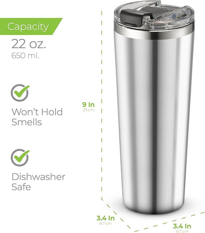 SIPX™ Triple-Insulated Tumblers - 22oz. Premium Modern Tumbler With Lid, insulated Cup Keeps Hot For 6 Hours, Stainless Steel Tumbler Made Of Sustainable Material, Coffee Travel Mug For Home & Office