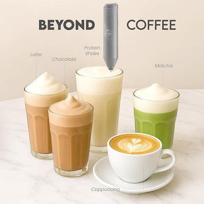 Zulay Kitchen FrothMate Powerful Milk Frother Portable & Compact Handheld Foam Maker Lattes, Cappuccinos (Gray, Froth Mate)