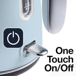 Load image into Gallery viewer, Rae Dunn Electric Hot Water Kettle - Stainless Steel Coffee Maker, Tea Kettle, Swivel Base, With Automatic Shut Off Boil-Dry Protection, Easy Pour, 1500 Watt Boiling Power, 1.7 Liters, Baby Blue