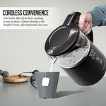 Load image into Gallery viewer, OVENTE Electric Kettle with 5 Temperature Control Presets, LED Digital Display, 5Hr Keep Warm Function, Auto Shut-Off and Boil Dry Protection, 1500W BPA Free Glass Water Heater and Boiler, Black KD95B