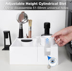 Load image into Gallery viewer, PUSEE Espresso Knock Box &amp; Tamp Station, 9 in 1 Espresso Organizer, Fit 51,54,58MM Tamper, Distributor, Portafilter &amp; Puck Screen Accessories, Detachable Knock Box