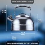 Load image into Gallery viewer, Whistling Tea Kettle Stovetop - Food Grade Stainless Steel Teapot for Stove Top with Ergonomic Handle for Gas, Induction, Electric Stovetops 2.3 Quart