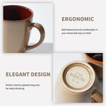Load image into Gallery viewer, Coffee Mug 16 oz, Ceramic Coffee Mugs Set of 4, Reactive Glaze Mug for Latte/Tea/Cappuccino, Large Stackable Mug Set for Men, Women, Dad, Mom, Dishwasher &amp; Microwave Safe, Brown Yellow