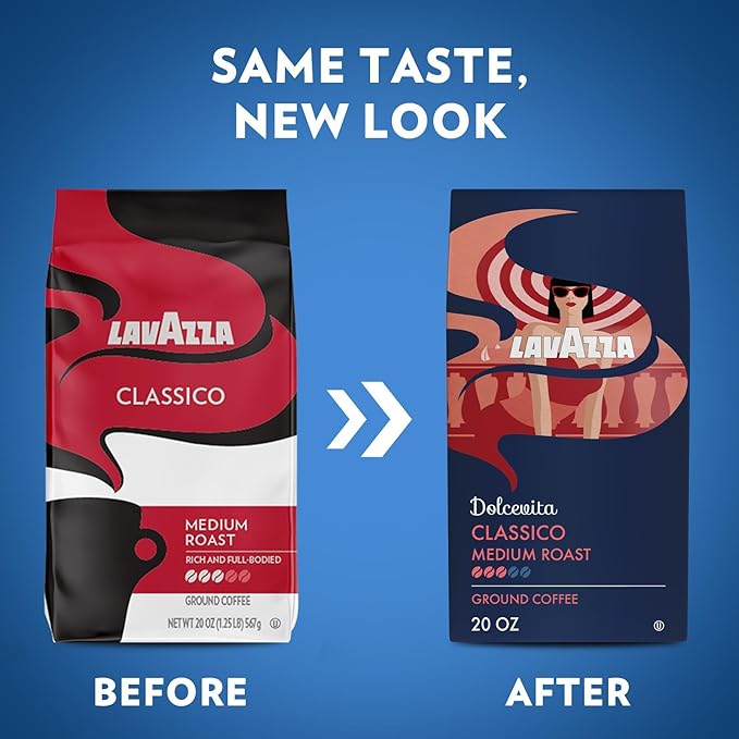 Lavazza Classico Ground Coffee Blend, Medium Roast, Premium Coffee, 100% Arabic, Value Pack, Non GMO, 20 Ounce (Pack of 6)