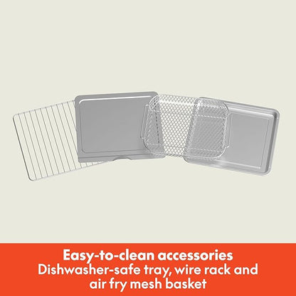 bella Air Fry Toaster Oven, 7 Preset Cooking Options, Dishwasher-Safe EverGood Coated Trays Included, 60-Minute Auto Shutoff w Audible Timer, Power Indicator Light, 1700 Watt, Blossom