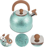 Load image into Gallery viewer, Hemoton Whistling Tea Kettle for Stovetop Stainless Steel Tea Pot Kettles Water Kettle Stove Coffee Kettle with Cool Grip Ergonomic Handle for Boiling Water 2L Green