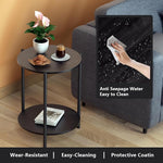 Load image into Gallery viewer, Round Side Table, 2-Tier Circle End Tables with Storage Wood Rustic Small End Tables Farmhouse Side Table for Living Room Bedroom Balcony Small Spaces