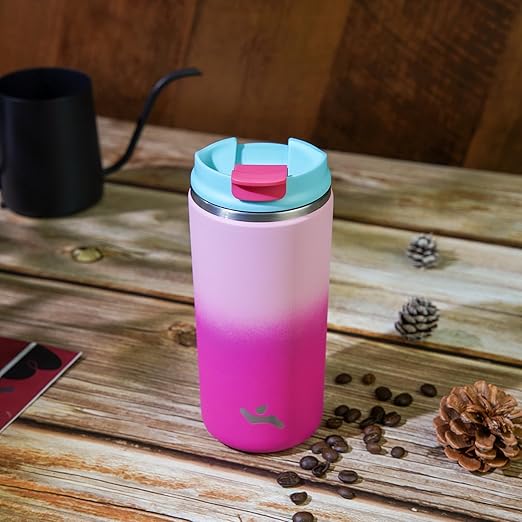 Tumbler with Lid, 16 oz Travel Coffee Mug Double Wall Vacuum Stainless Steel Thermal Metal Cup Insulated Water Bottle,Cherry
