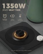 Load image into Gallery viewer, POLIVIAR Electric Gooseneck Kettle, 1350W Electric Tea Kettle Wood Pattern Handle, 34oz Pour Over Electric Kettle for Coffee &amp; Tea, 18/8 Stainless Steel Inner, Temperature Control &amp; Rapid Heating