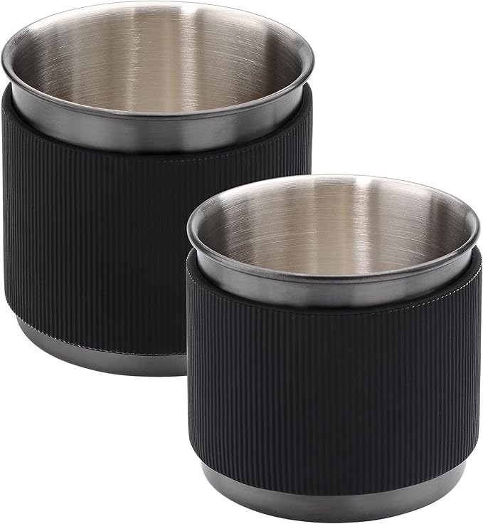 Normcore Travel Pour Over Set, Portable Pour Over Coffee Maker Set, Single Cup Travel Coffee Dripper, Use V60 and Wave Filter Paper Coffee Maker, 304 Stainless Steel, Matte Black Coating