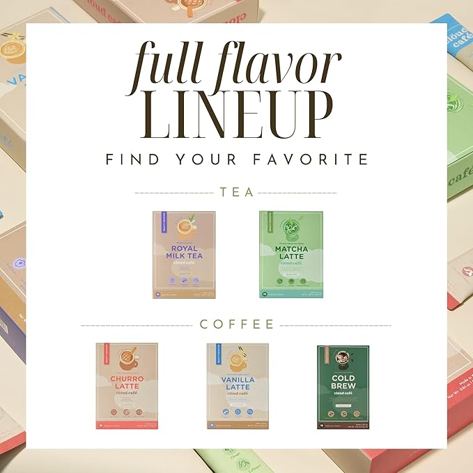 Clöud Café Collagen Infused Cold Brew Instant Coffee Packets - Multivitamin Powder, L-Theanine Amino Acids, & Marine Collagen Single Serve Instant Coffee Powder (10 Sachets)