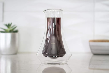 KRUVE EVOKE Coffee Carafe - Elegant Double-Wall Glass Design, 20oz (600ml) Capacity for Perfectly Brewed Coffee, Ideal for Entertaining Guests and Coffee Lovers, Keeps Your Brew Hot and Hands Cool