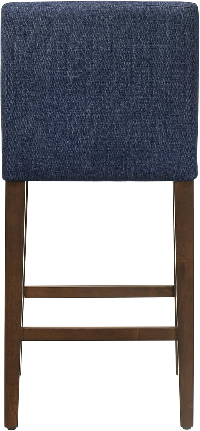 CHITA Counter Height Bar Stools Set of 2, 27" H Seat Height Upholstered Barstools, Fabric in Midnight Blue