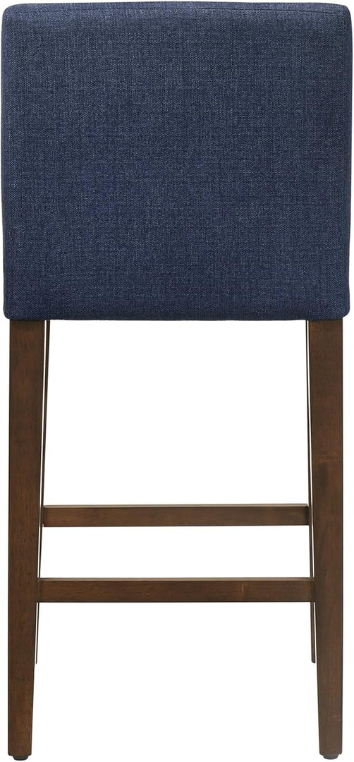 CHITA Counter Height Bar Stools Set of 2, 27" H Seat Height Upholstered Barstools, Fabric in Midnight Blue