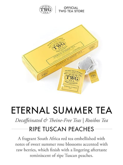 TWG Tea | Eternal Summer Tea | Rooibos Tea | Flowers & Redcurrant | 15 Hand Sewn Cotton Teabags | Gift Set