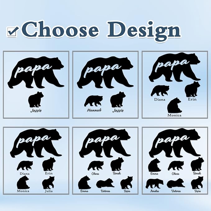 Personalized Tumbler with Mama Bear - Custom Coffee Mug Cup 20 Oz with Lid - Customized Christmas Gifts for Dad Mom - Birthday Gifts for Dad Mom (Mama/Papa-Bear)