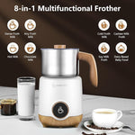 Load image into Gallery viewer, AMZCHEF 8-IN-1 Milk Frother and Steamer 550 Watts, 21 oz Split Stainless Steel Automatic Steamer, Milk's Warmer for Latte, Cappuccino, Hot and Cold Froth, Heated Milk, Hot Chocolate, Baby Food White