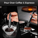 Load image into Gallery viewer, IKAPE Retractable Coffee WDT Tool, One-Press Release Espresso Stirrer Distribution Tool, 0.4mm 8 Adjustable Needles, Even Coffee Grounds Distribution with Stand &amp; Extra Needles
