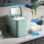 Load image into Gallery viewer, Midea MERI26B1AGN Countertop Bullet-Ice Maker, 8 Ice Bullets Ready in 6 Minutes, 26lbs/24H, Self-Cleaning Function with Ice Scoop and Basket for Home/Office/RV