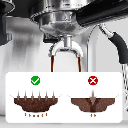20 Bar Espresso Machine ，with Built-in Grinder & Milk Frother, Professional Stainless Steel Coffee Maker for Home, Café-Quality Latte & Cappuccino