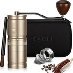 Load image into Gallery viewer, Manual Coffee Grinder with Numerical External Adjustable Setting, Capacity 30g with CNC Stainless Steel Conical Burr (gold)