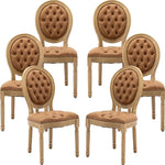 Load image into Gallery viewer, Vintage French Country Dining Chairs Set of 6, PU Leather Dining Chairs with Solid Wood Legs, Orange Upholstered Dining Chair, Sillas para Comedor, Kitchen &amp; Dining Room Chair (Orange, PU, 6Pcs)