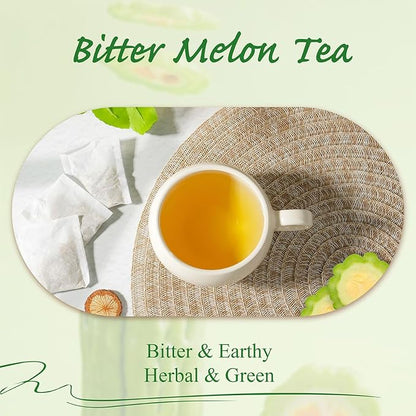 WT WEETEE Bitter Melon Tea Bags, Zero Sugar Tea, 100 Count Made with 100% Pure Natural Bitter Melon, Caffeine-free Momordica Charantia Tea