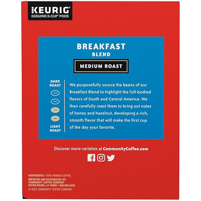 Community Coffee Breakfast Blend Medium Roast Single-Serve Keurig K-Cup Pods 48 Count (Pack of 2)
