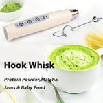 Load image into Gallery viewer, Milk Frother Rechargeable Handheld for Coffee-Drink Mixer 3 Speed Adjustable, Frother Wand with 3 Stainless Whisks, Electric Foam Maker, Electric Whisk for Latte Cappuccino Matcha Egg