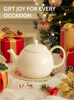 Load image into Gallery viewer, Sweese Porcelain Teapot, 40 Ounce Tea Pot - Large Enough for 5 Cups, White