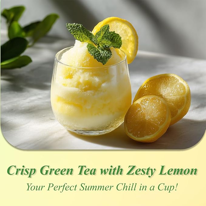 WT WEETEE Green Tea with Lemon, 100 Count Lemon Green Tea Bags, Flavored Green Leaves with Lemonpeel Lemongrass Lemonbalm