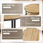 Load image into Gallery viewer, NSdirect Round Coffee Table, 36in Rustic Wooden Surface Top &amp; Sturdy Metal Legs Industrial Sofa Table for Living Room Modern Design Home Furniture with Storage Open Shelf (Natural Walnut)