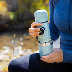 Load image into Gallery viewer, WACACO Octaroma Classico Vacuum Insulated Coffee Mug, Double-wall Stainless Steel Travel Tumbler With Drinking Lid, 6 fl oz (180ml), Cadet Blue