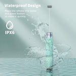 Load image into Gallery viewer, Maestri House Rechargeable Milk Frother with Stand, LunaFro Handheld Electric Foam Maker Waterproof Detachable Stainless Steel Whisk Drink Mixer Foamer for Lattes, Cappuccino