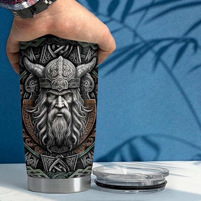 Viking Cup Tumbler 20oz Viking Gifts for Men Vikings Stainless Steel Insulated Tumblers Coffee Travel Mug Gift for Birthday Christmas