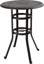 Load image into Gallery viewer, PHI VILLA 32" Cast Aluminum Patio Bar Table, 41" Height High Top Outdoor Table, Pub Height Bistro Round Table for Paito Lawn Garden, Brown