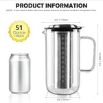 Load image into Gallery viewer, Aquach 51oz Glass Teapot with Stainless Steel Removable Infuser, Stovetop &amp; Dishwasher Safe, Ideal for Loose &amp; Blooming Tea Brewing