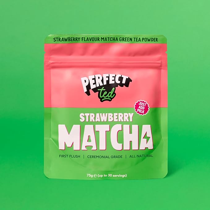 Perfect Ted Matcha | Summer Berry 75g | Ceremonial Grade Matcha Latte Powder | Japanese Matcha Tea Powder | Matcha Fuel (30 Servings)