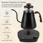 Load image into Gallery viewer, Gooseneck Electric Kettle, Intelligent Temperature Control, Stainless Steel Inner, Quick Heating, for Pour Over Coffee, Brew Tea, Boil Hot Water, 1000W 0.9L Black