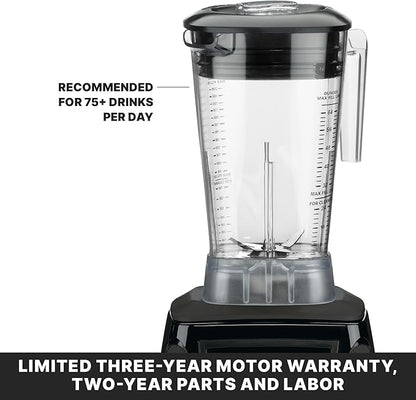 Waring Commercial MX1100XTX 3.5 HP Blender with Electronic Keypad, Pulse Function, 30 SecondCountdown Timer and a 64 oz. BPA Free Container, 120V, 5-15 Phase Plug,Black