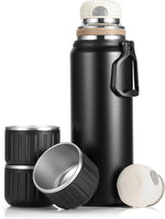 Load image into Gallery viewer, 750ml/27 OZ Coffee Thermo with 3 cups, Insulated Water Bottle, Stainless Steel Vacuum Flask Set for Hot and Cold Drinks, Gifts Box