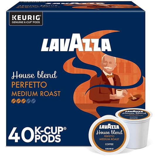 Lavazza House Blend Perfetto, Single-Serve Keurig K-Cup Pods, Medium Roast Coffee, 40-Count Box