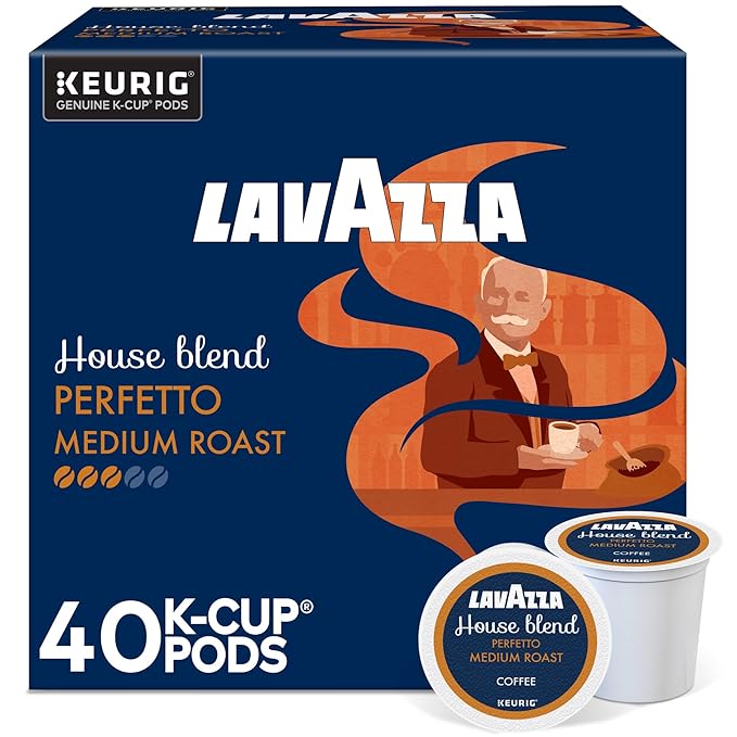 Lavazza House Blend Perfetto, Single-Serve Keurig K-Cup Pods, Medium Roast Coffee, 40-Count Box