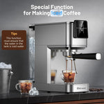 Load image into Gallery viewer, Espresso Machine, 20 Bar Espresso Maker Milk Frother &amp; LCD Panel, Hot &amp; Iced with Rapid Cold Brew, Stainless Steel Espresso Coffee Machine with 41oz Water Tank for Cappuccino, Latte
