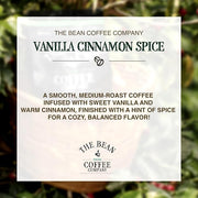 The Bean Organic Coffee Company Holiday Bean (Vanilla Cinnamon Spice), Medium Roast, Whole Bean Coffee, 16-Ounce Bags (Pack of 2)