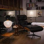 Load image into Gallery viewer, Premium Black Grain Leather, Mid Century Modern Chaise Lounge &amp; Ottoman Set, Classic Design Chair, Heavy Duty Base Support for Living Room, Lounge, Office, Palisander Wood（Upgraded, Walnut-black)